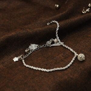 Silver Oxidized Shagun Bracelet