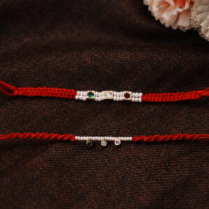 Delicate Pearl Couple Rakhi Set